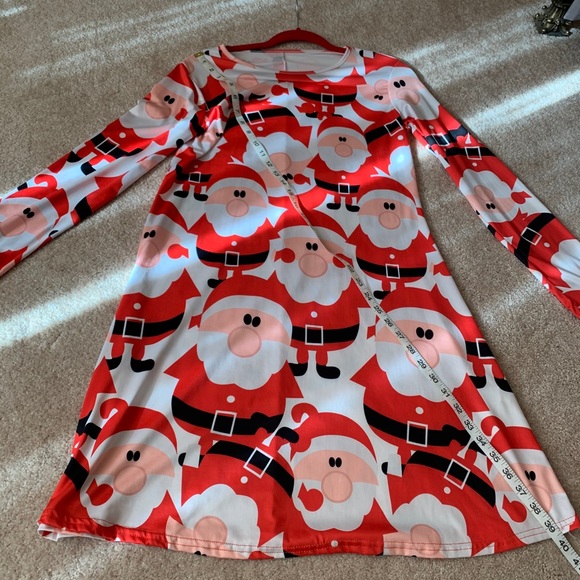 LADIES 🎅 SANTAS PRINT DRESS SIZE LARGE NWOT - Picture 8 of 11